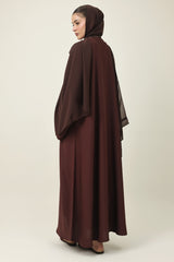 PURE SILK TOUCH ABAYA-BROWN