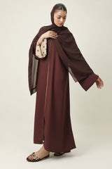 PURE SILK TOUCH ABAYA-BROWN