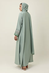 AYLA SOFT MODEST ABAYA-PISTACHIO