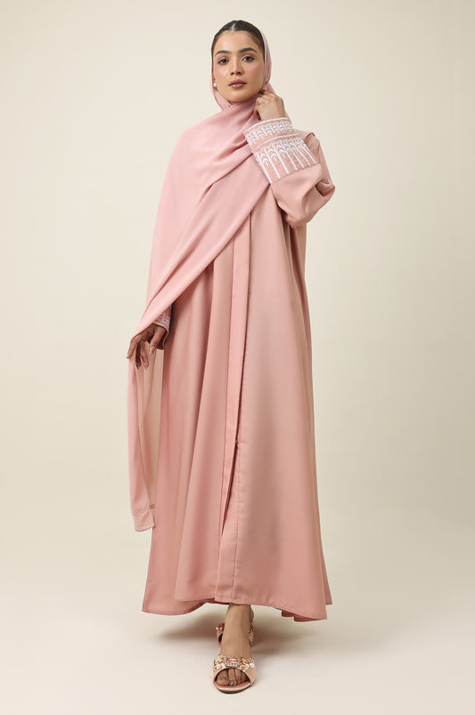 ROUHANI ELEGANT EVERYDAY ABAYA-PINK