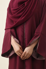 PURE SILK TOUCH ABAYA-BURGUNDY