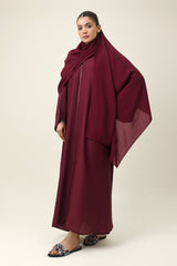 PURE SILK TOUCH ABAYA-BURGUNDY