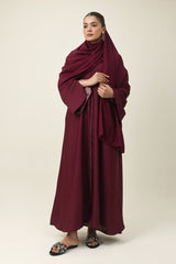 PURE SILK TOUCH ABAYA-BURGUNDY