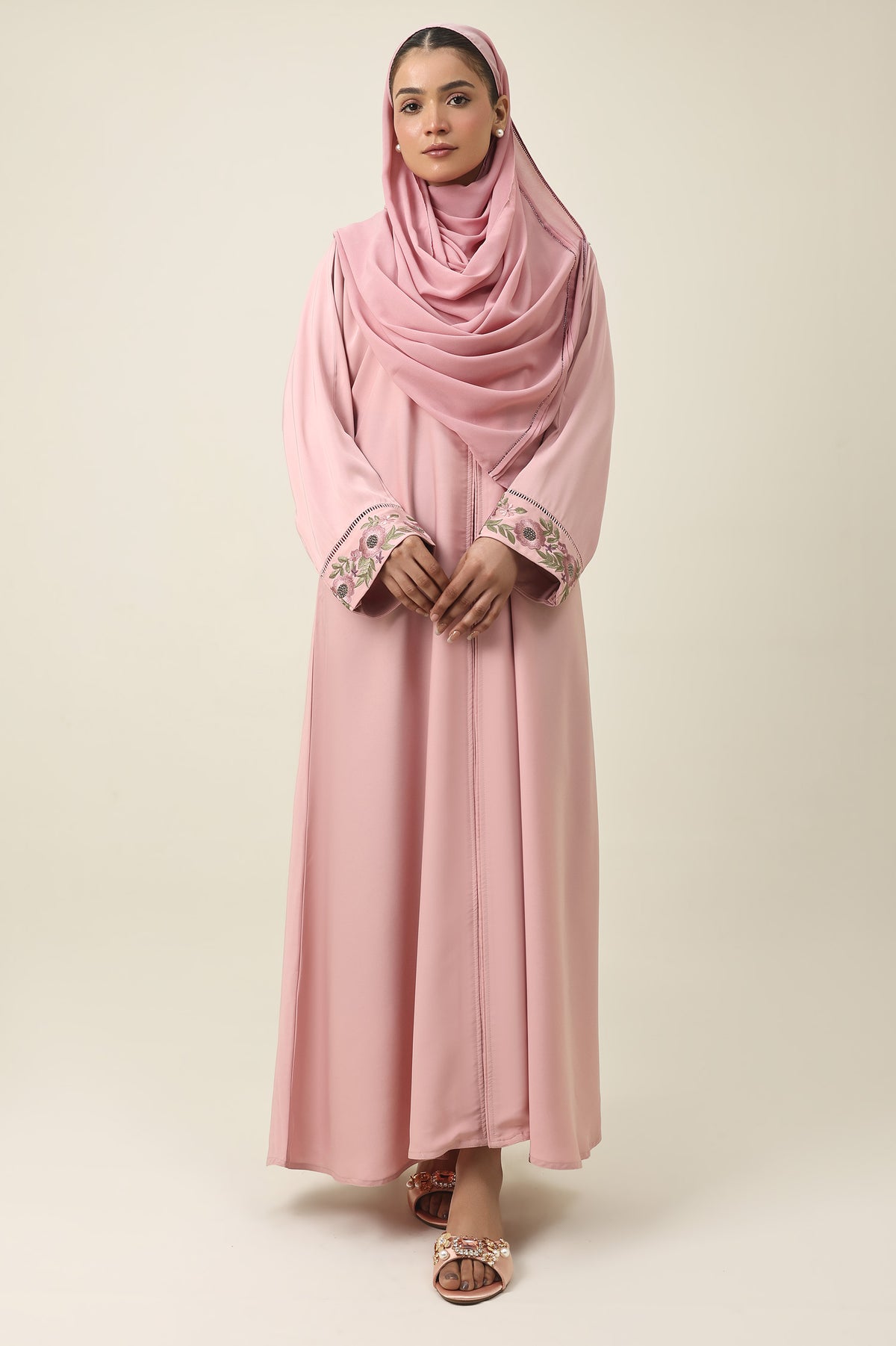 FINE ELEGANT MODEST ABAYA-PINK