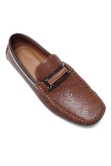 ASTON TEXTURED LOAFERS-BROWN