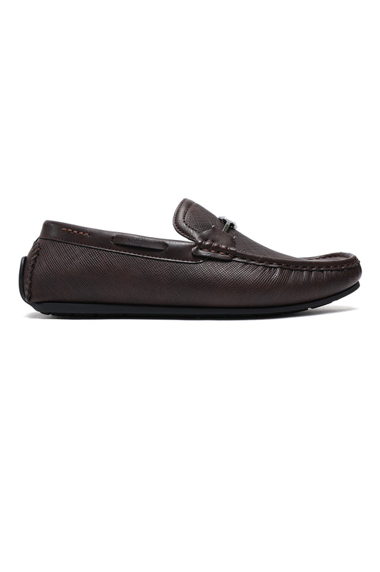 PREMIUM TEXTURED LOAFERS-COFFEE