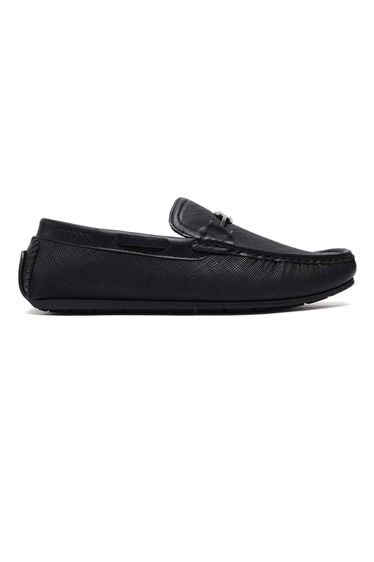 PREMIUM TEXTURED LOAFERS-BLACK