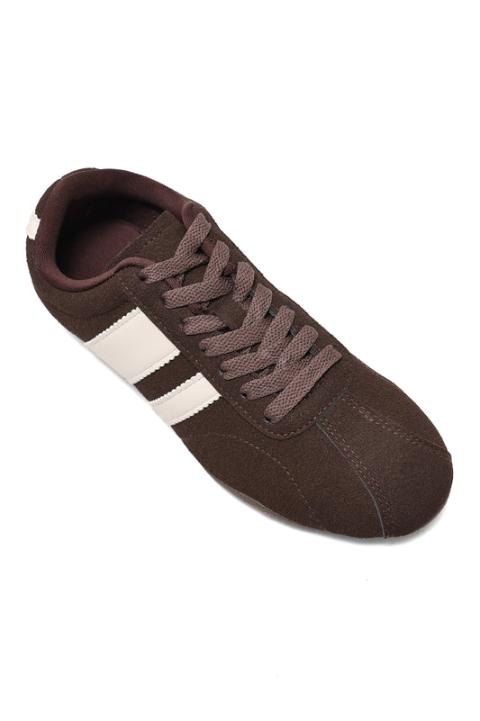 ICON STRIPE SNEAKERS-COFFEE