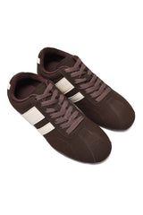 ICON STRIPE SNEAKERS-COFFEE