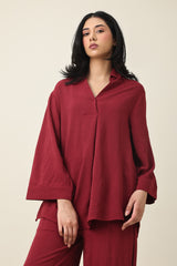 ZENORA FLOW CASUAL ENSEMBLE-MAROON