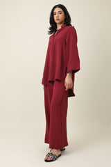 ZENORA FLOW CASUAL ENSEMBLE-MAROON