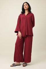 ZENORA FLOW CASUAL ENSEMBLE-MAROON