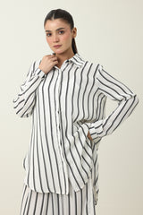 TIMELESS PINSTRIPE CO ORD-WHITE