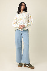 DAISYWHISPER RELAXED SHIRT-WHT/ORNG