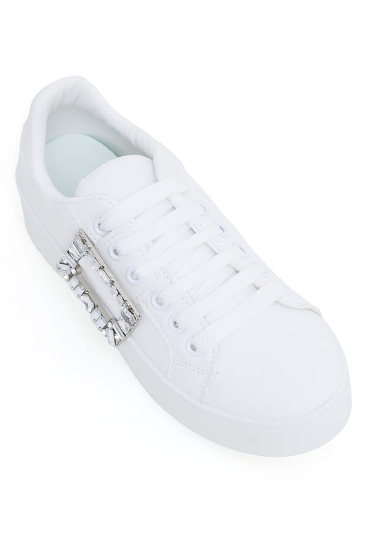 FUSION BUCKLE SNEAKERS-WHITE