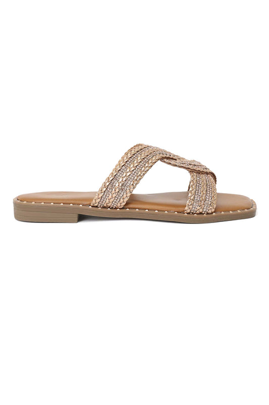 CRYSTAL KNOT SLIDE-CHAMPAGNE