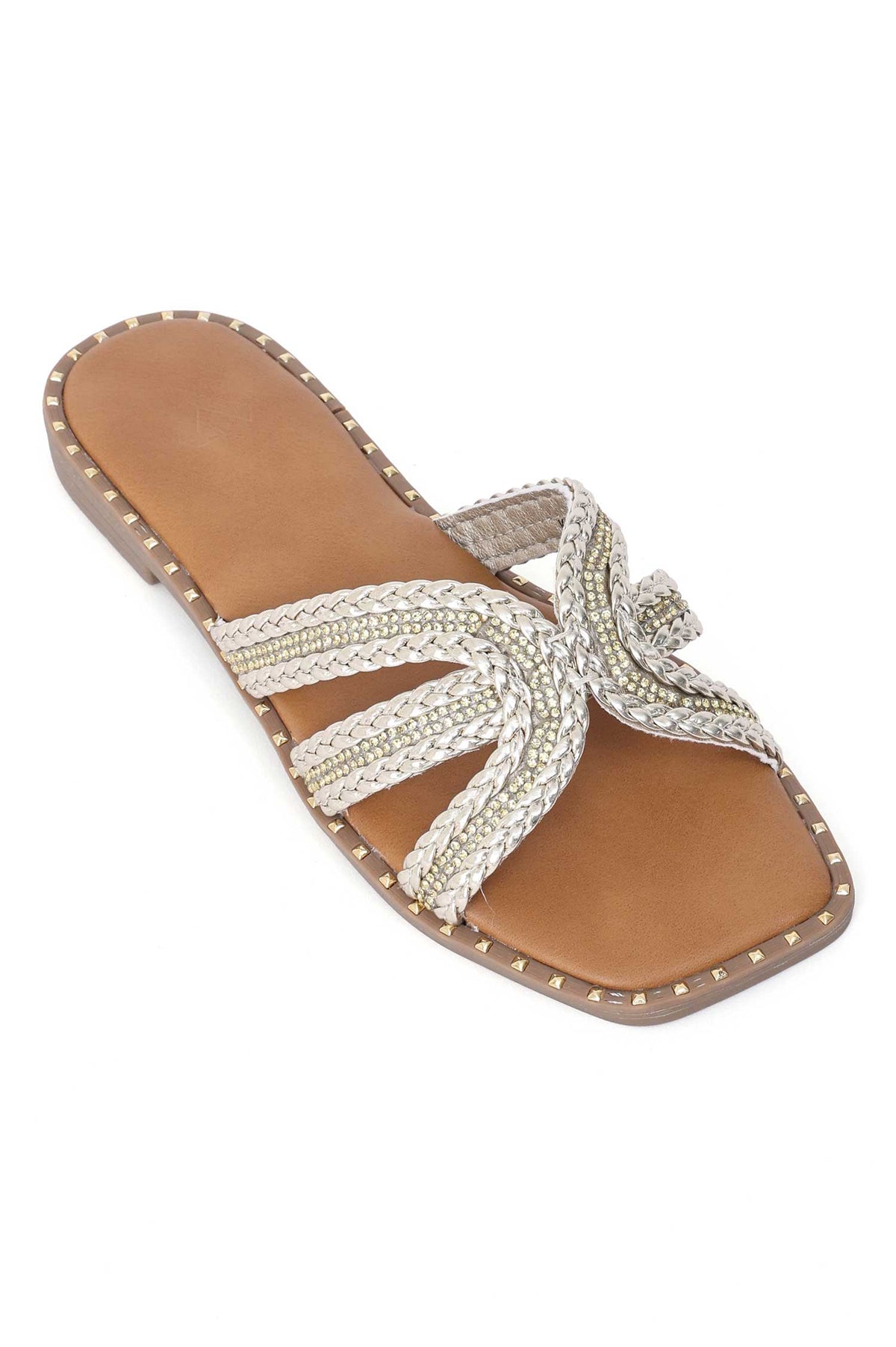 RAYLACE EMBELLISHED SLIDE-GOLD