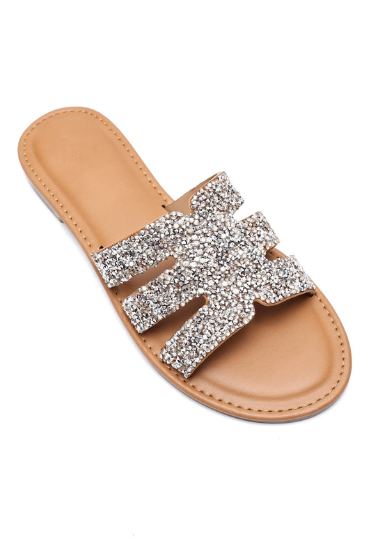 ICONIC GLASS CUT SLIDES-GOLD
