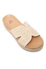 SUMMER FASHIONISTA TEXTURE SLIDE-BEIGE