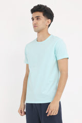 PREMIUM COTTON CREW NECK TEE-SKY-BLUE