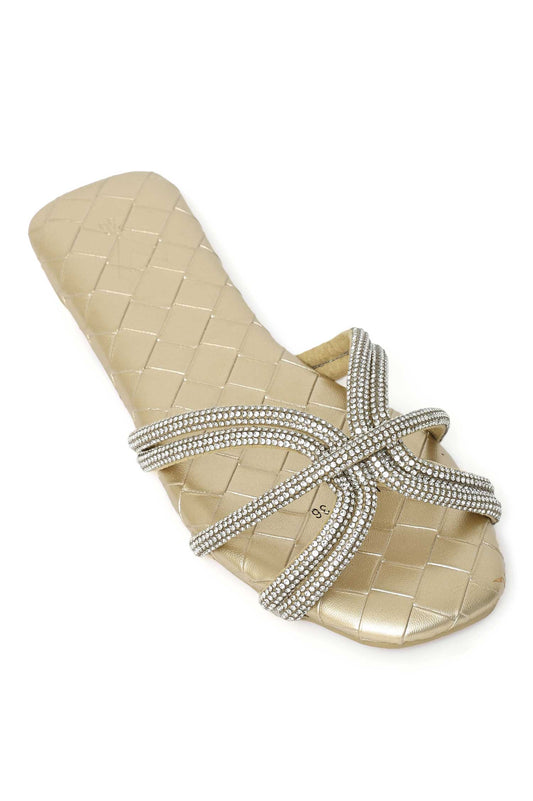 SPARKLE LUMI CROSS STARLIT SLIDE-GOLD