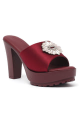 PLATFORM HEELS-WINE
