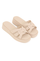 BRAIDED BLISS SLIDES-BEIGE