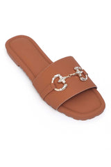 GLAM BUCKLE FLATS-CAMEL