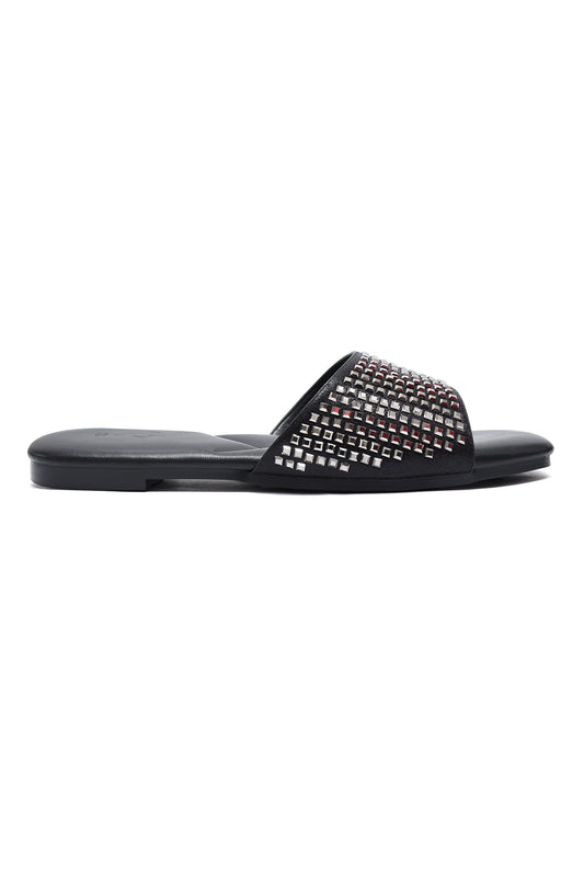 MOSAIC GLAM SLIDES-BLACK