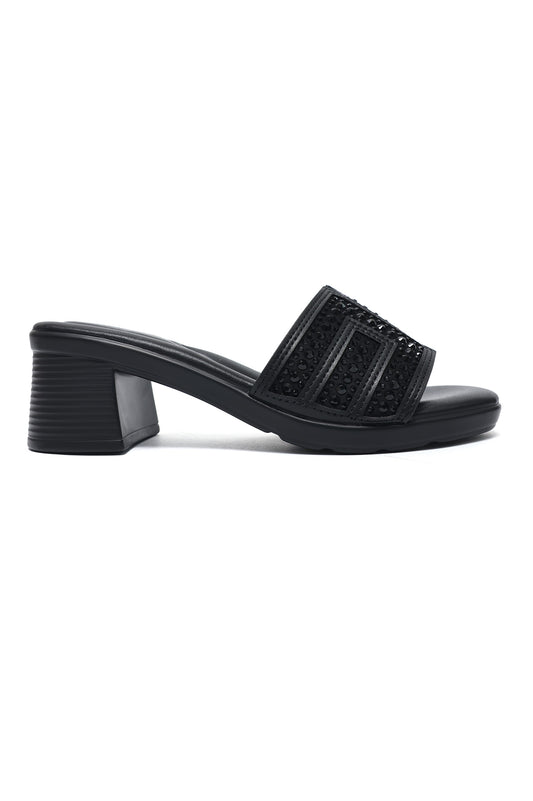 STURDY GLAM HEEL-BLACK