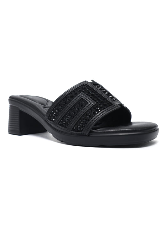 STURDY GLAM HEEL-BLACK