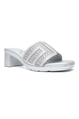 STURDY GLAM HEEL-SILVER