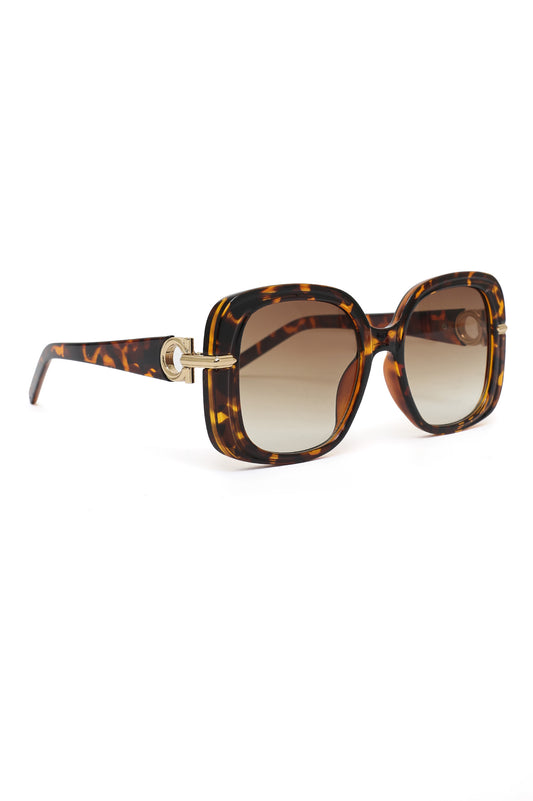TESSORA CURVED EDGE GLASSES-LEOPARD