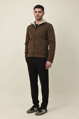 SHERPA-LINED LUXE JACKET-COFFEE