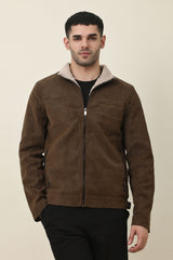 SHERPA-LINED LUXE JACKET-COFFEE