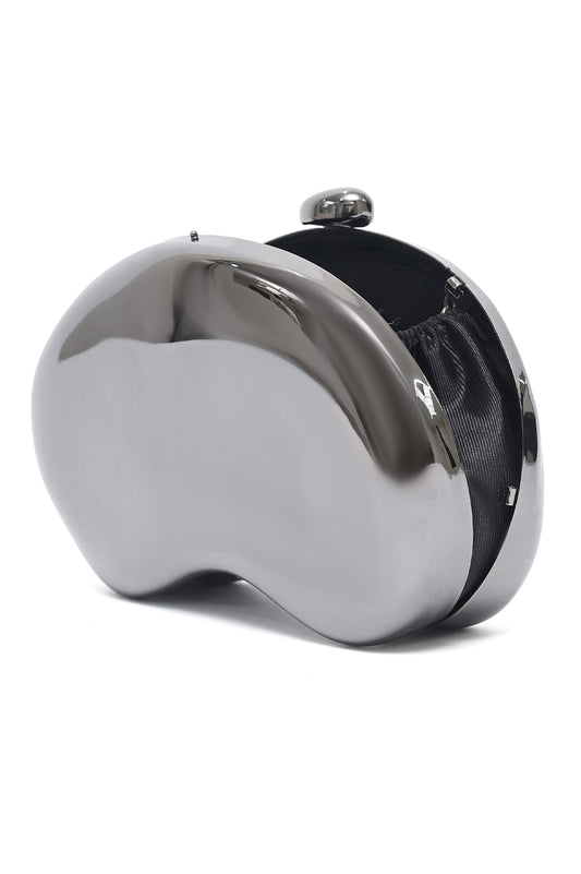 MIRROR CURVE CLUTCH-PEWTER