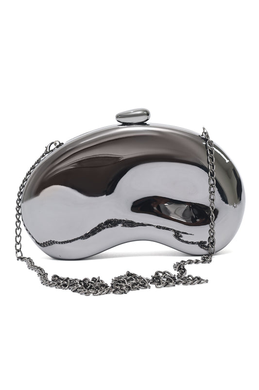 MIRROR CURVE CLUTCH-PEWTER