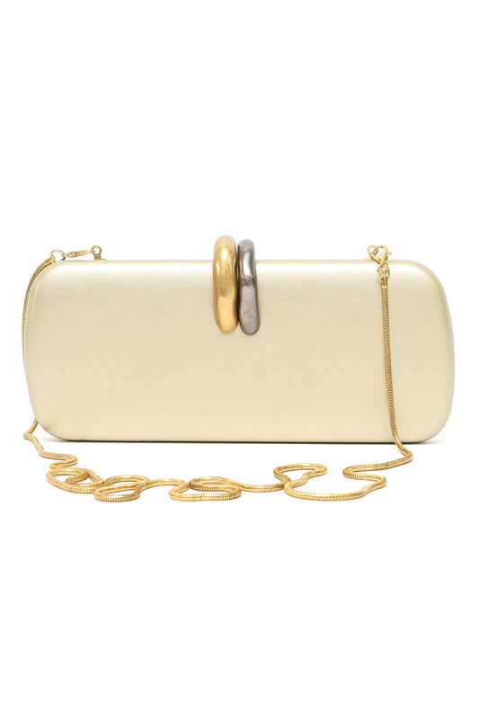 METAL CLASP CLUTCH-GOLD