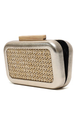 WEAVE BOX CLUTCH-GOLD