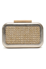 WEAVE BOX CLUTCH-GOLD