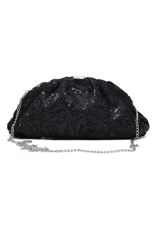 SPARKLE EVENING CLUTCH-BLACK