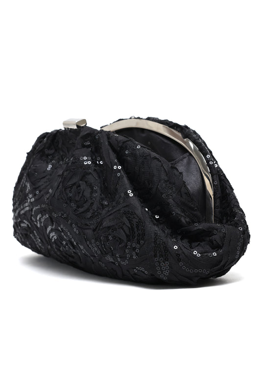 SPARKLE EVENING CLUTCH-BLACK