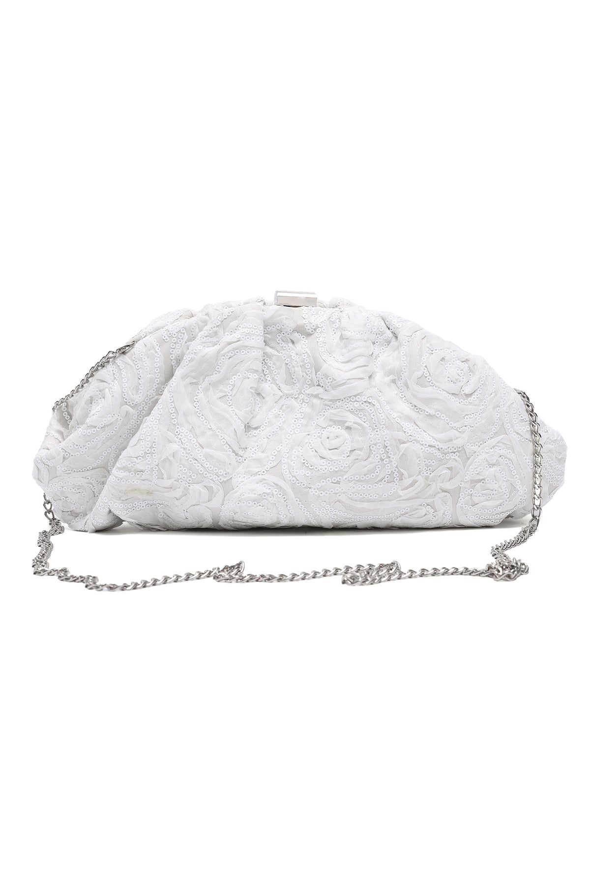 SPARKLE EVENING CLUTCH-WHITE