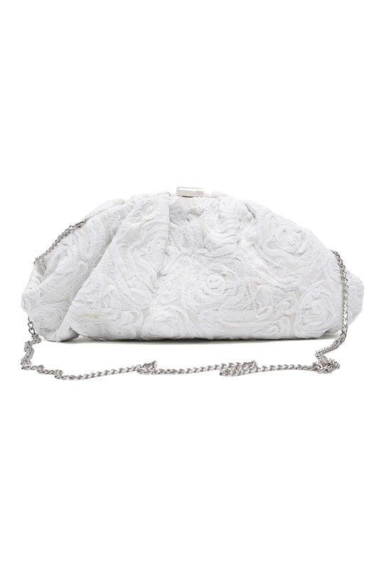 SPARKLE EVENING CLUTCH-WHITE