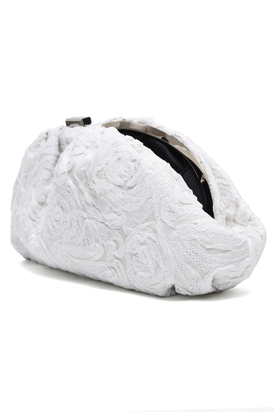 SPARKLE EVENING CLUTCH-WHITE