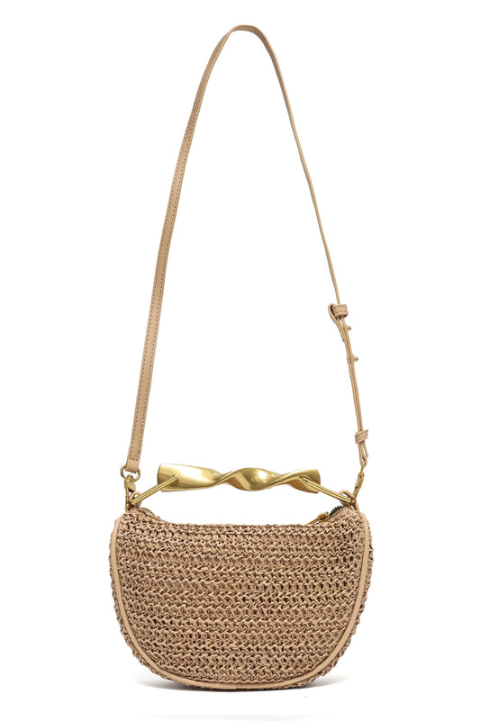 STYLISH SHOULDER CLUTCH-NATURAL