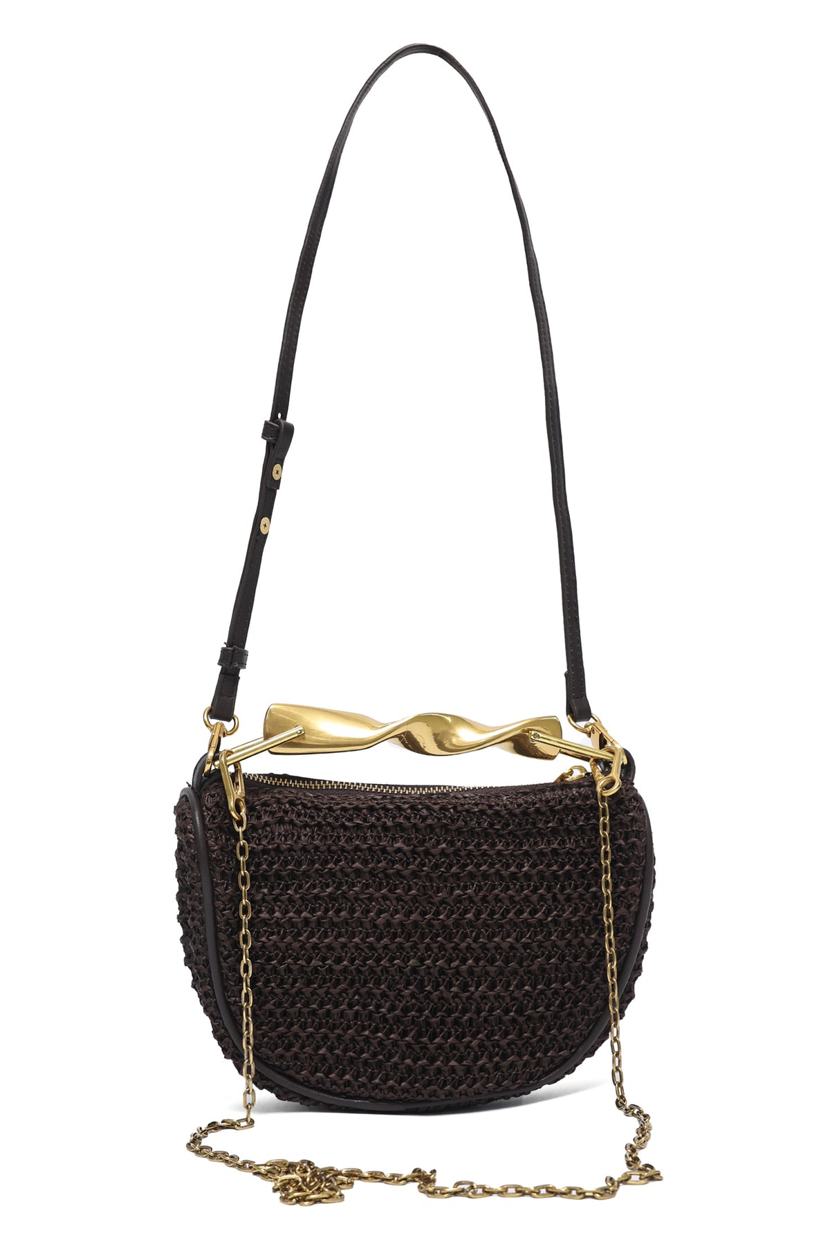 STYLISH SHOULDER CLUTCH-BROWN