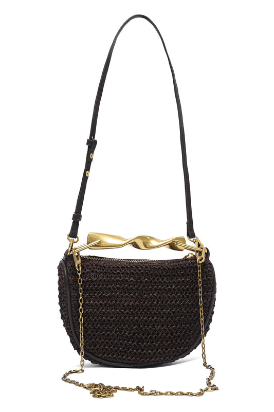 STYLISH SHOULDER CLUTCH-BROWN