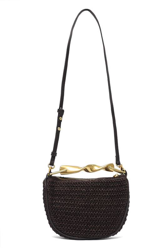 STYLISH SHOULDER CLUTCH-BROWN