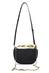 STYLISH SHOULDER CLUTCH-BLACK